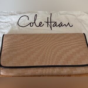 Cole Haan Coastal Woven Clutch with Black Trim
